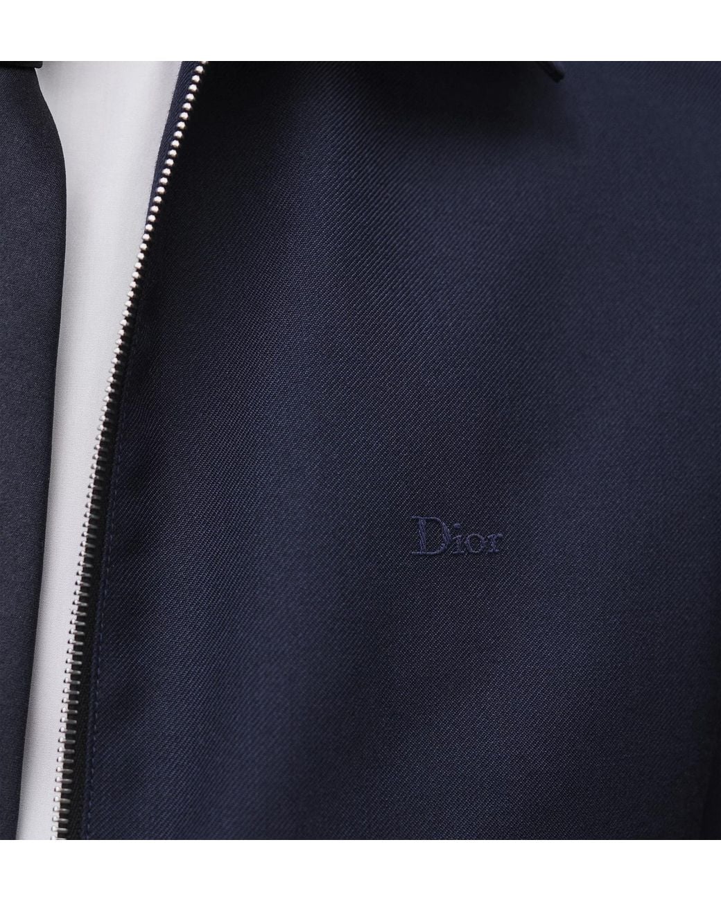 Dior Blue Zipped Jacket With Embroidery for men