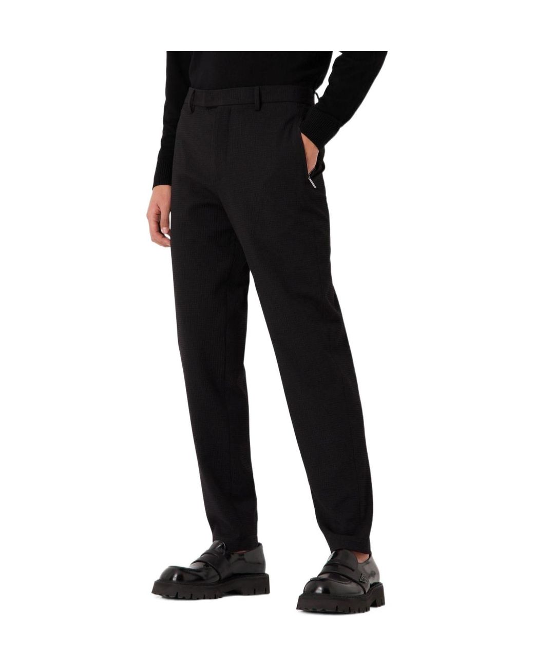 Emporio Armani Black Casual Trousers for men