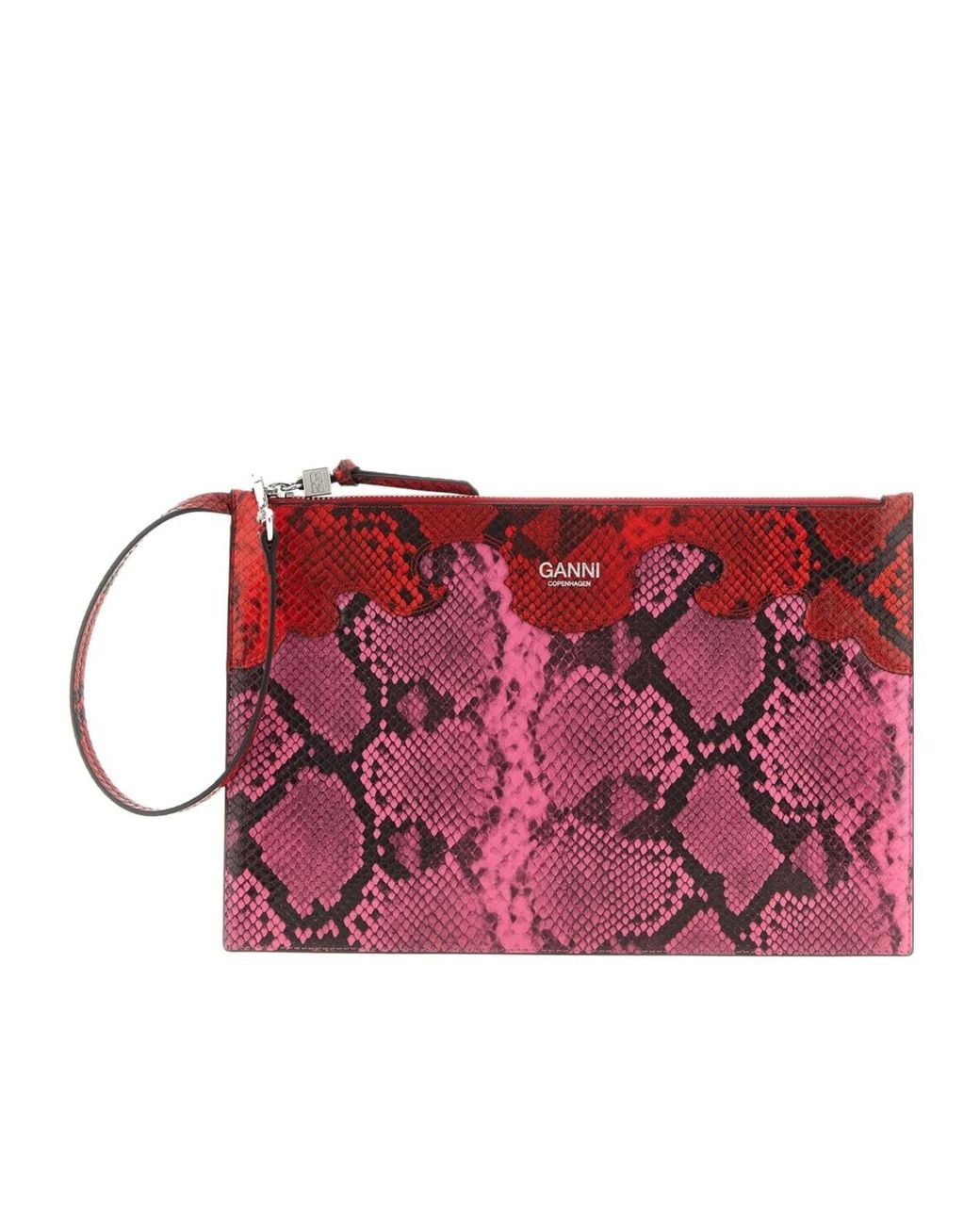 Ganni Red Fairy Zip Wristlet Bag