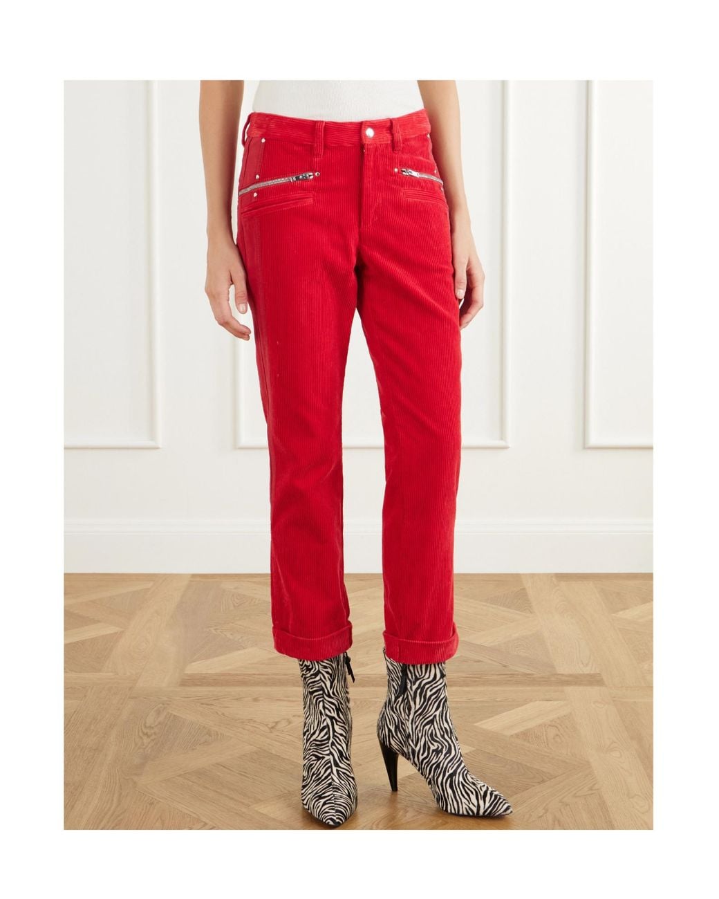 Isabel Marant Red Straight-Leg Casual Trousers