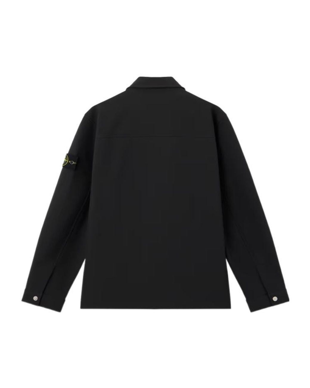 Stone Island Black Logo Patch Zip-Up Jacket for men