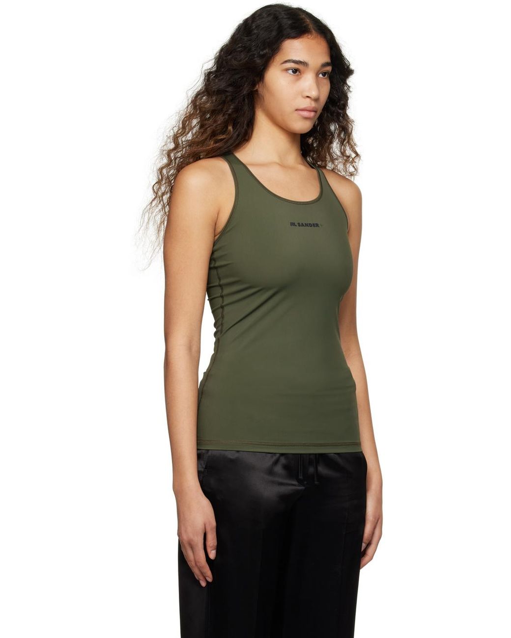 Jil Sander Multicolor Logo Printed Crewneck Tank Top