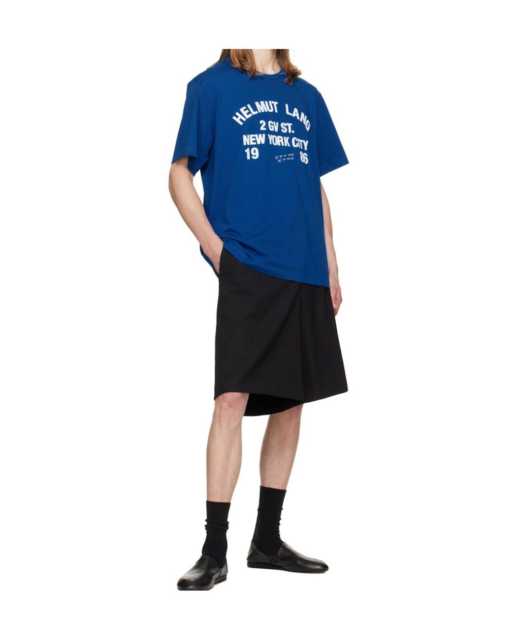 Helmut Lang Blue Graphic T-Shirts for men