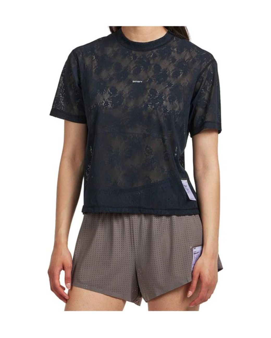 Satisfy Black Spacelace Sheer T-Shirt