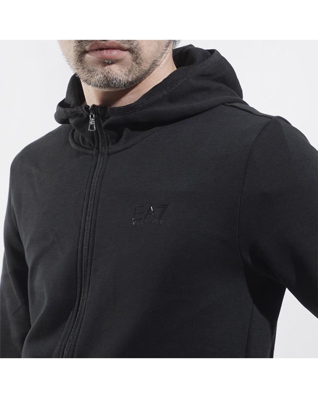 EA7 Blue Long-Sleeved Zipper Casual Jacket for men