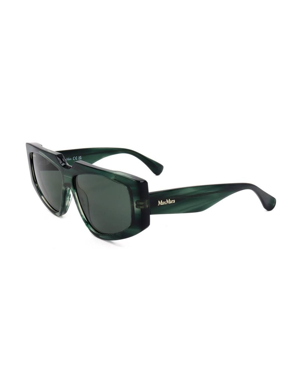 Max Mara Green Geometric Frame Sunglasses