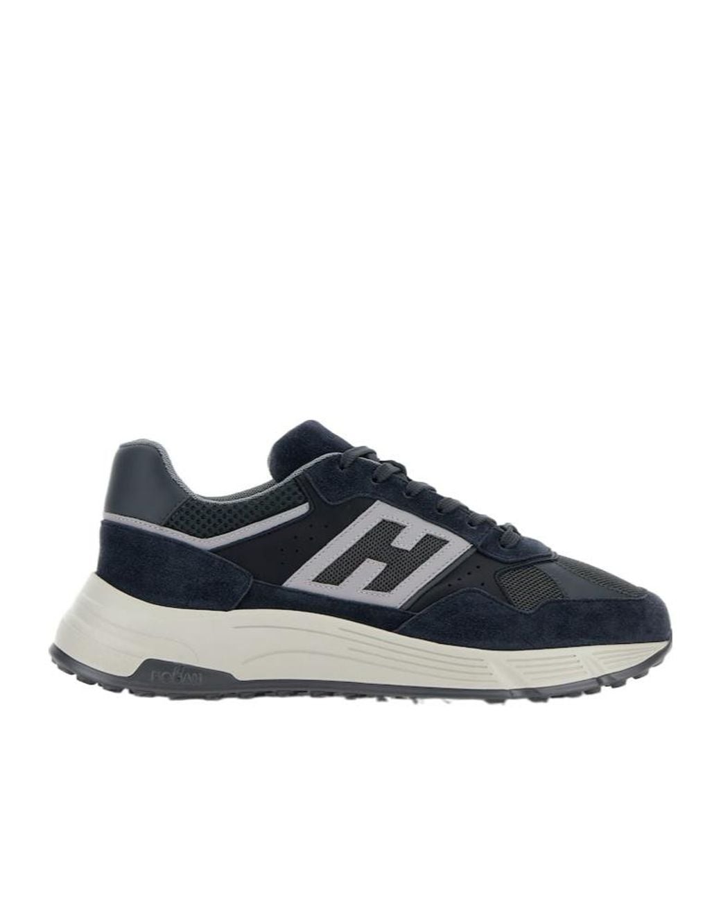 Hogan Blue Calfskin Lace-Up Sneakers With Contemporary Design for men