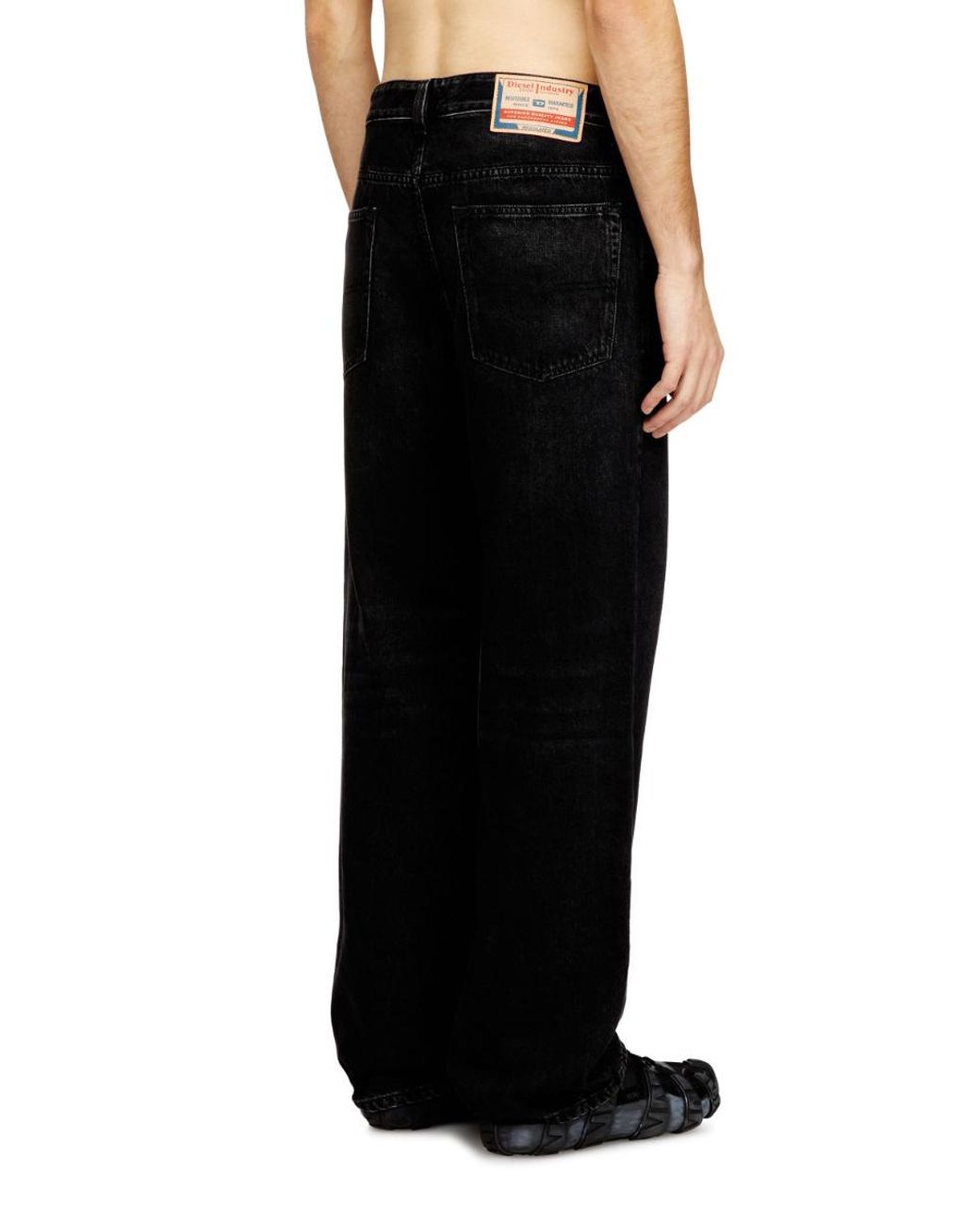 DIESEL Black 2001 D-Macro 09P09 Relaxed Jeans for men