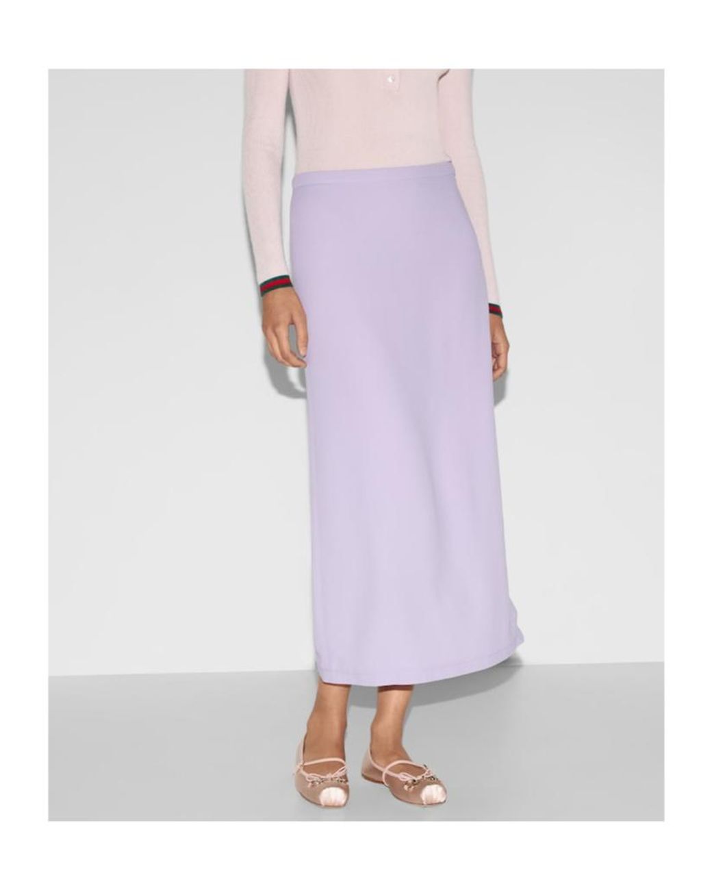 Gucci Purple Slit-Detailed Skirt