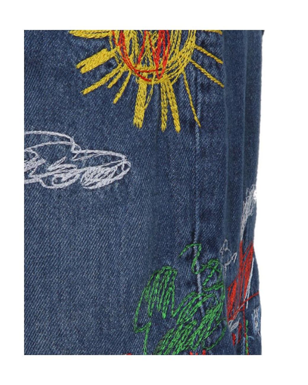 Moschino Blue Embroidered Jeans