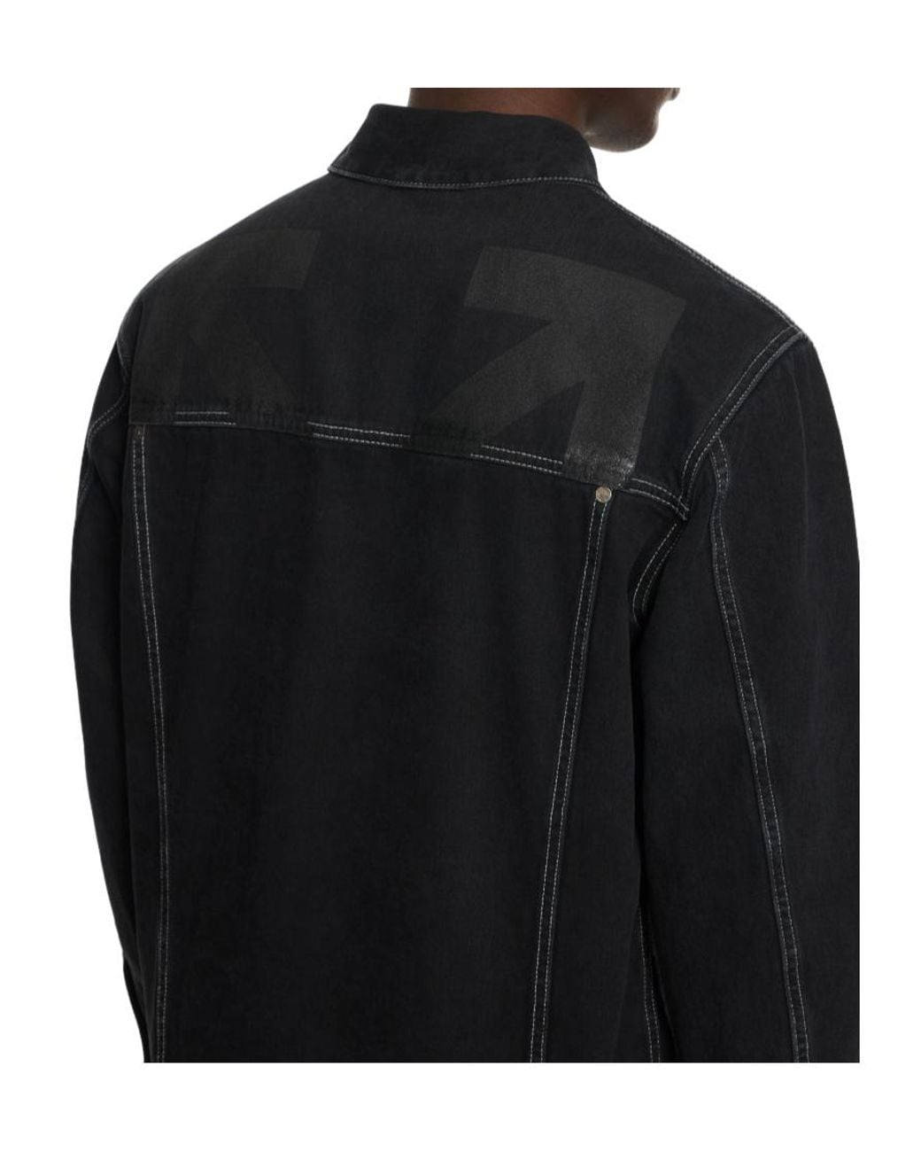 Off-White c/o Virgil Abloh Black Half Arrow Relaxed Denim Jacket for men