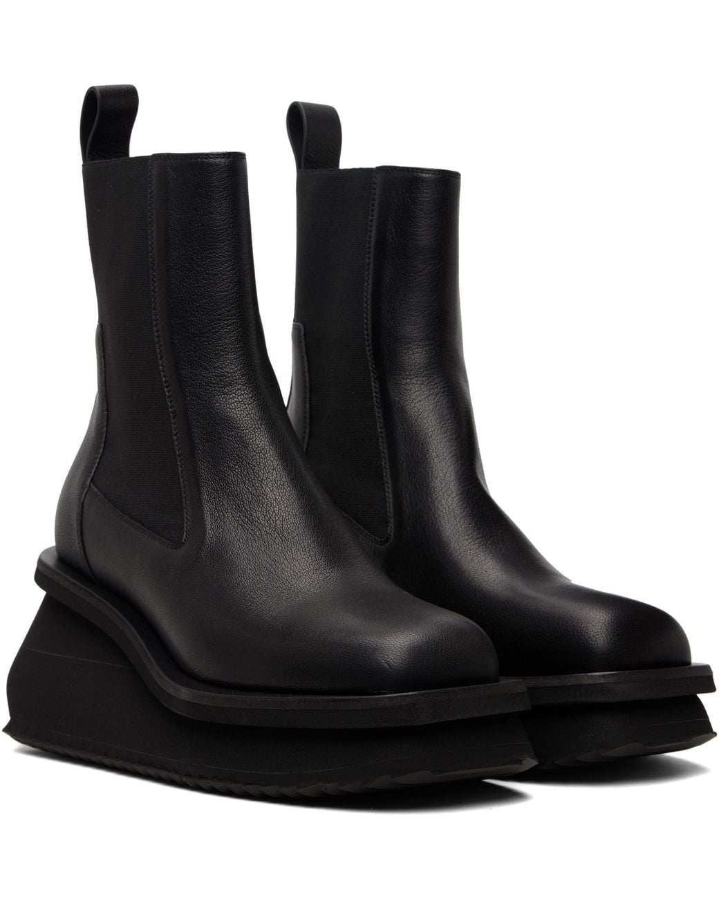 Rick Owens Black Chelsea Boots With Pull Tab for men