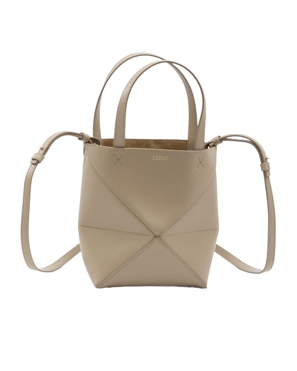 Loewe White Mini Puzzle Fold Tote Bag