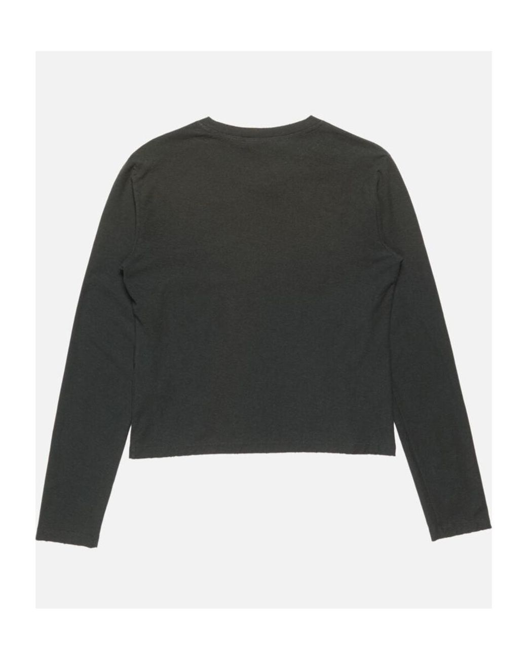 Acne Black Logo-Print Long-Sleeve T-Shirt for men