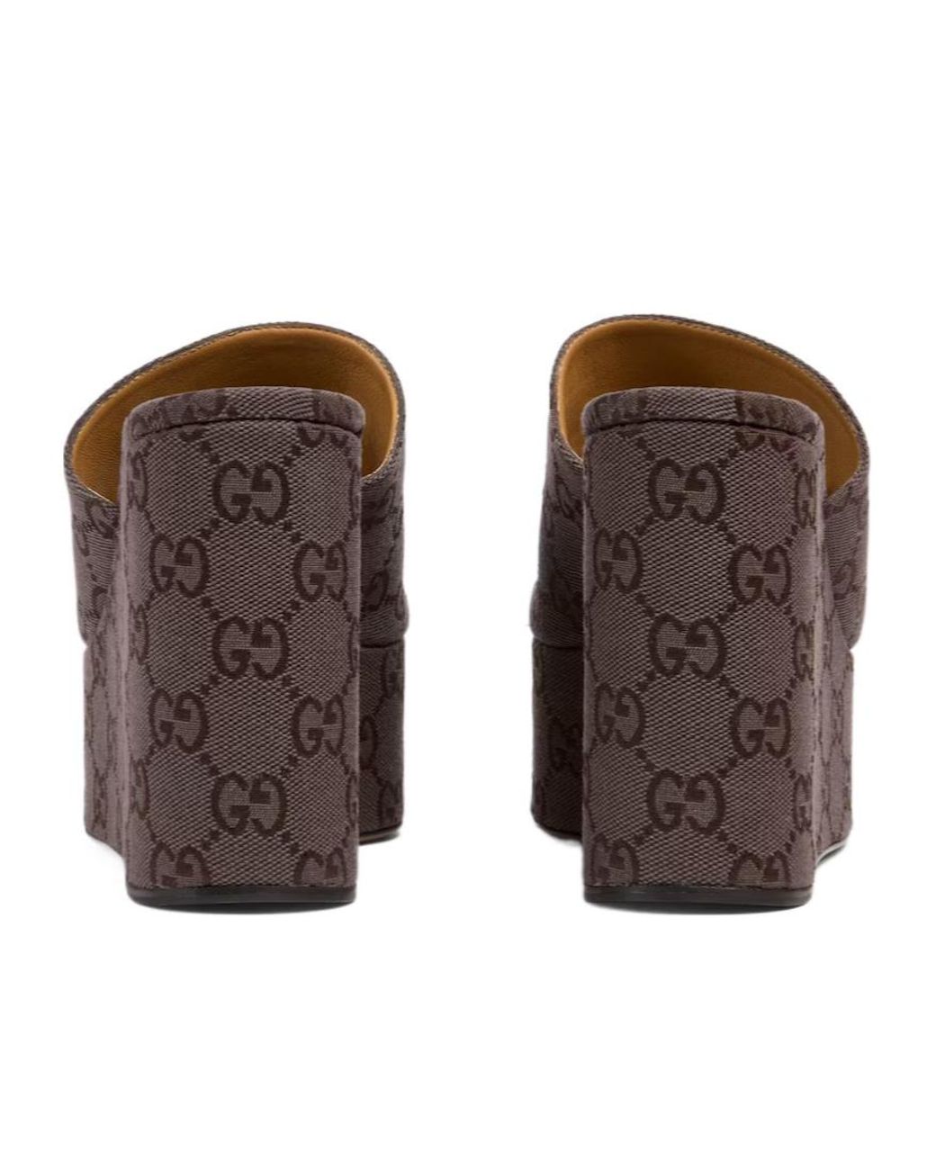 Gucci Brown Horsebit Wedge Sandals