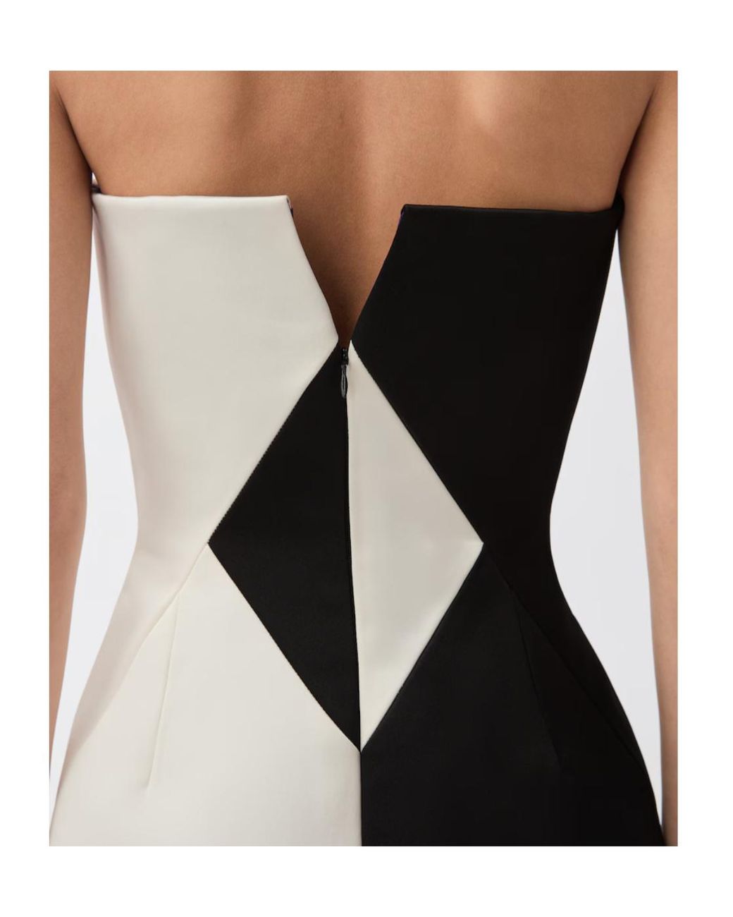 Versace Black Strapless Geometric Mini Dress