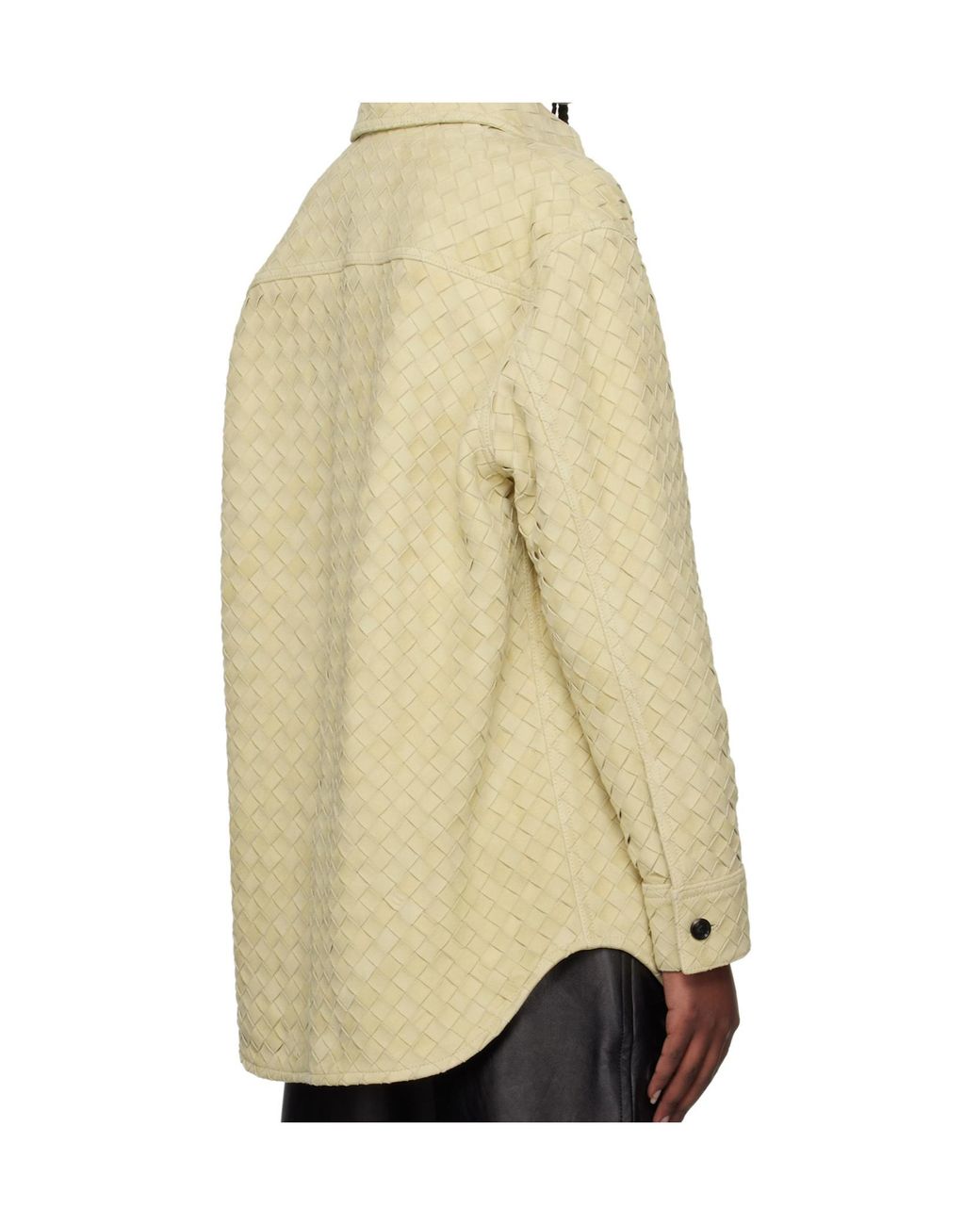 Bottega Veneta Natural Long-Sleeved Leather Shirt