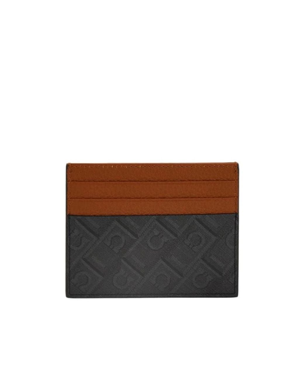 Ferragamo Brown Ferragamo Monogram Credit Card Holder for men