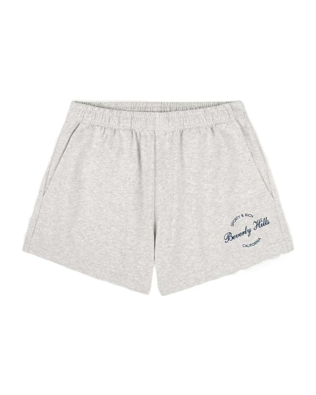 Sporty & Rich White Elastic Waist Shorts