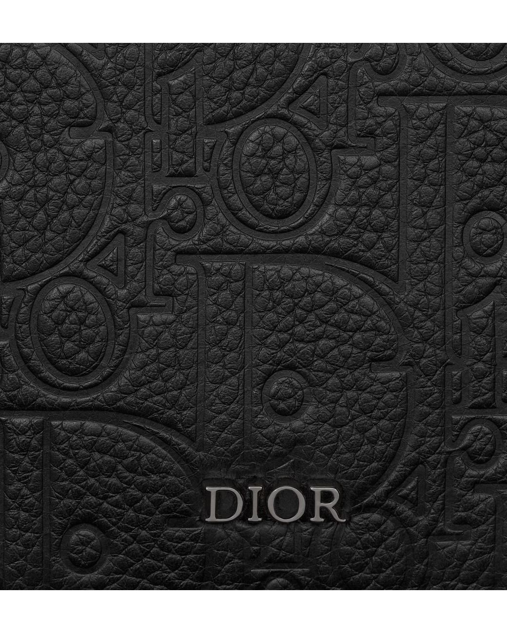 Dior Black Zipped Card Holder With Split Ring for men
