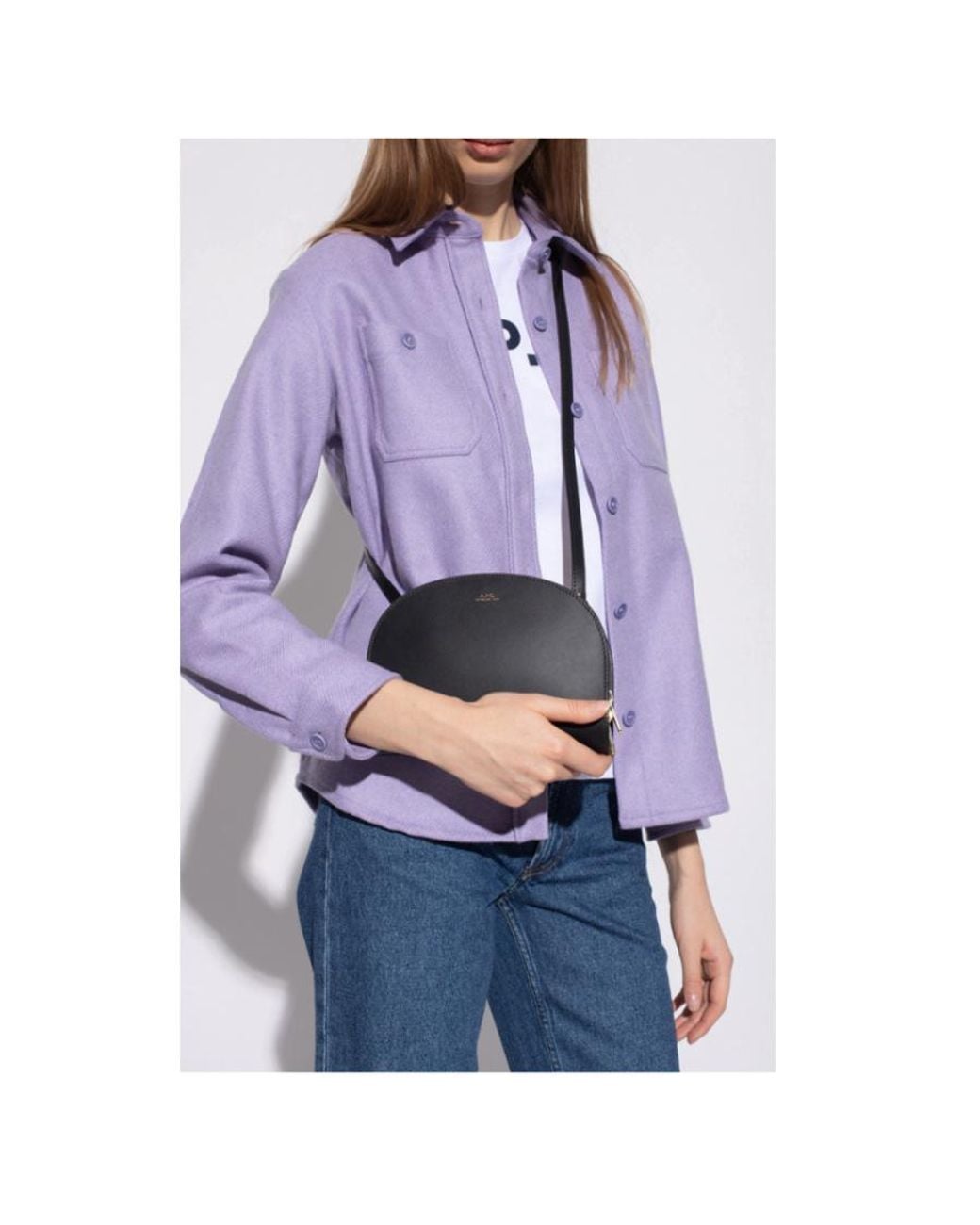 A.P.C. Black Demi Lune Clutch Bag