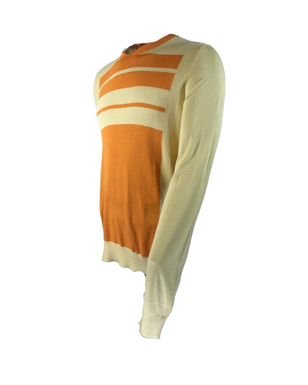 Armani Collezioni Yellow Logo Pattern Sweater for men