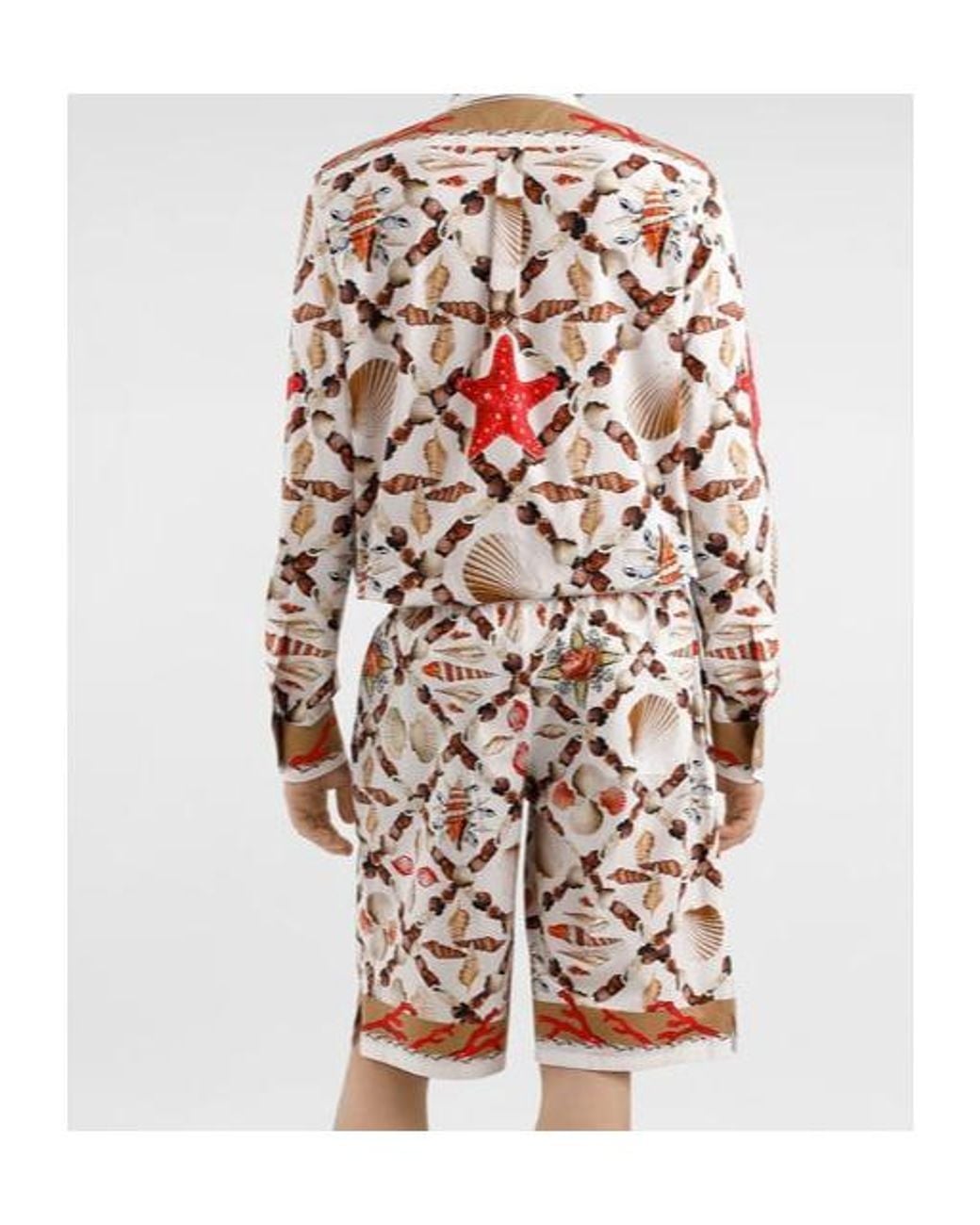 Dolce & Gabbana Red Shell-Print Martini Shirt for men