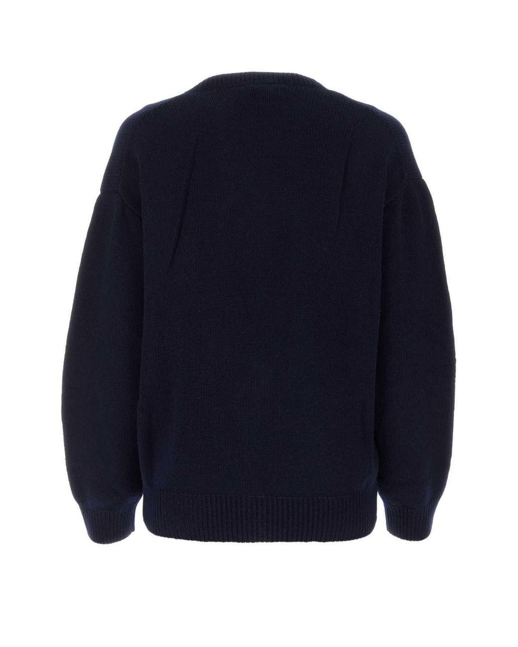 Prada Blue Buttoned V-Neck Jumper