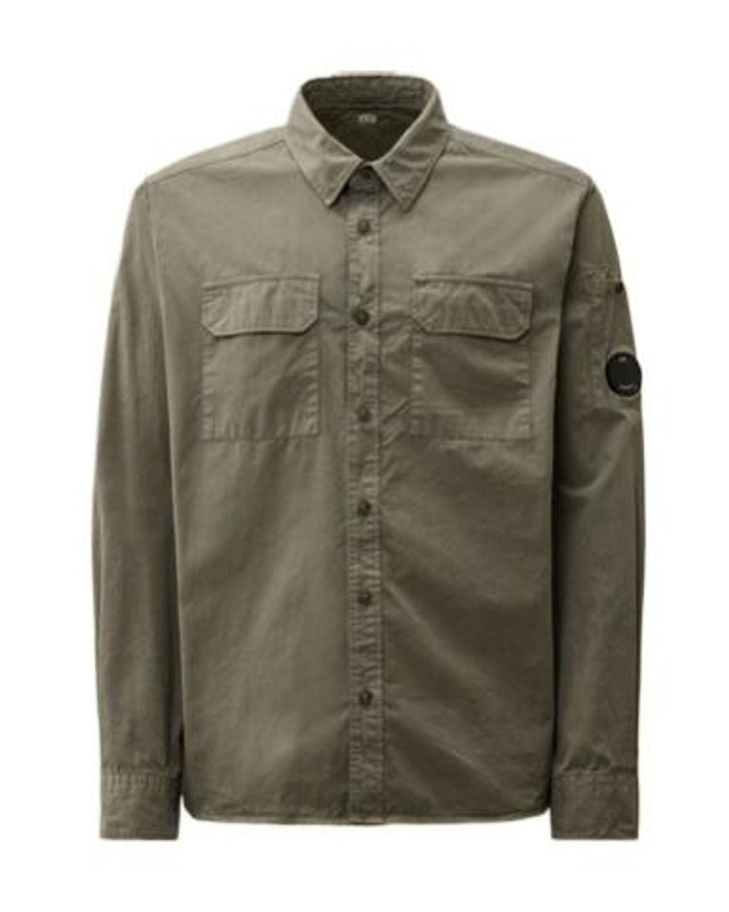 C P Company Green Gabardine Shirt for men