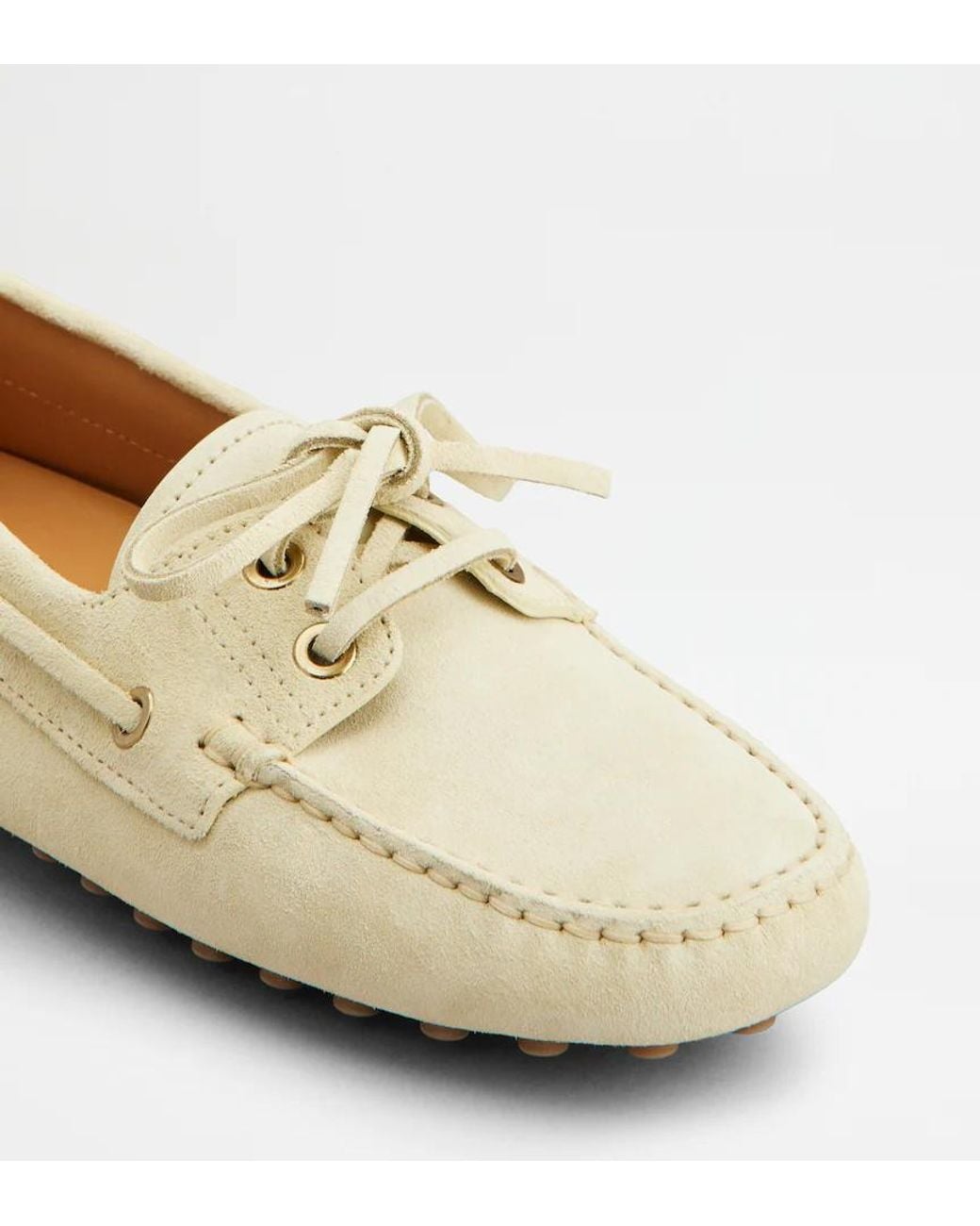 Tod's White Round-Toe Loafers