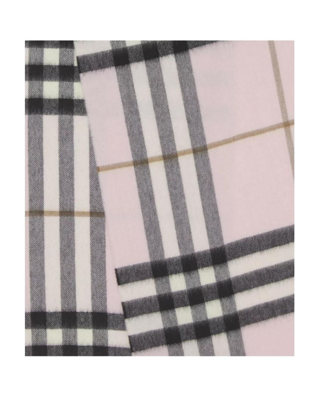 Burberry White The Classic Checked Fringed Scarf