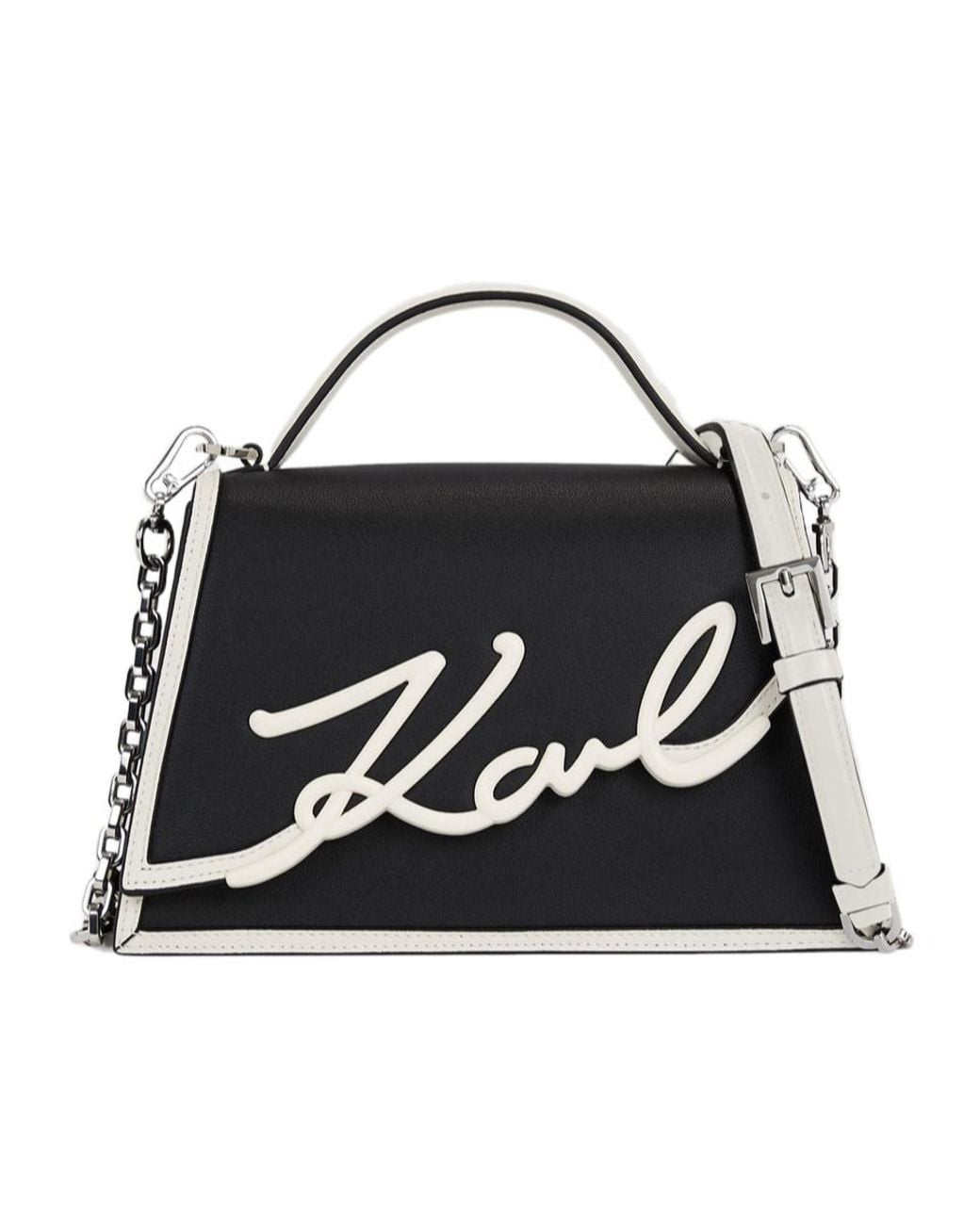 Karl Lagerfeld Black Small K/Signature Cross Body Bag