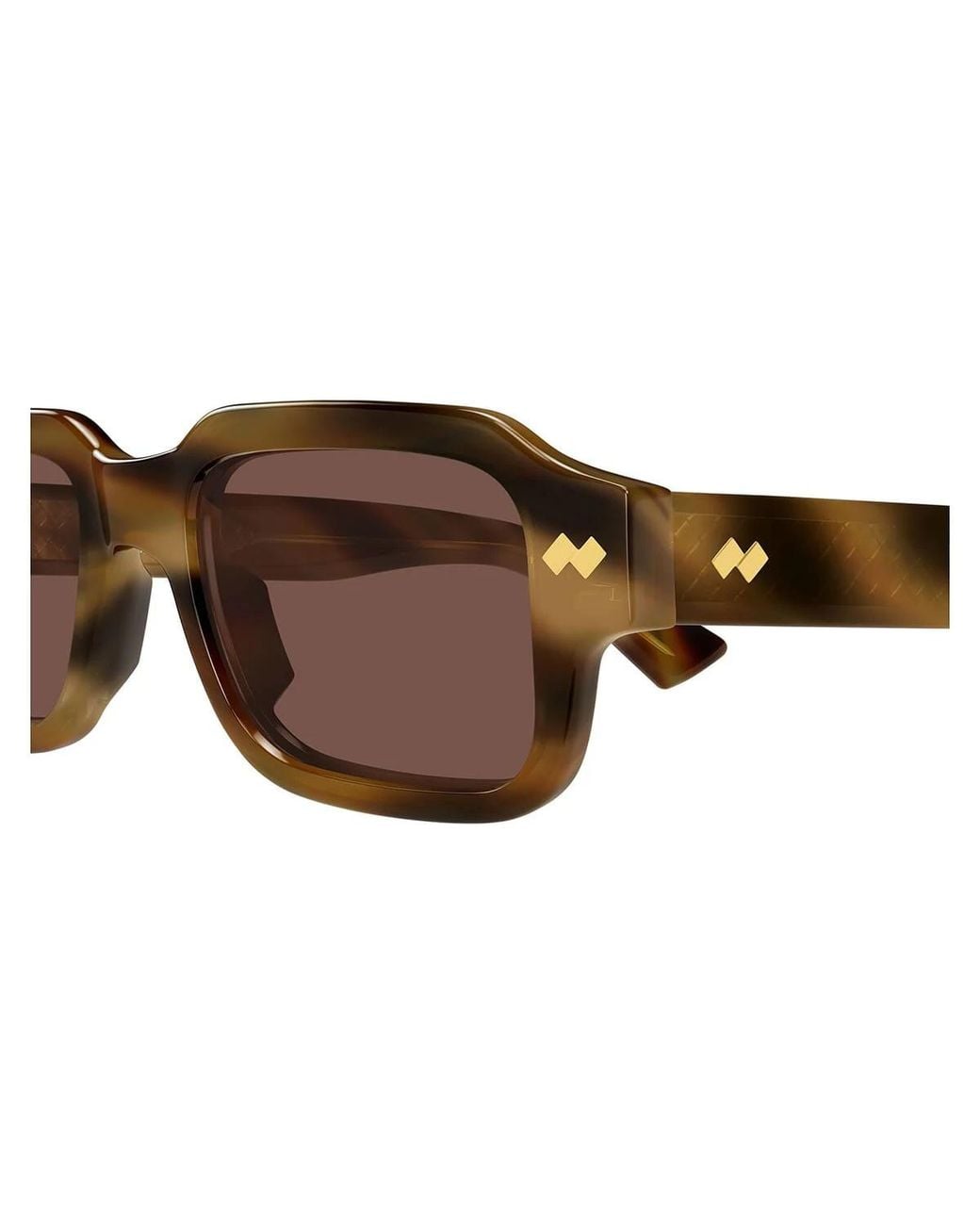Bottega Veneta Brown Eyewear Rectangle Frame Sunglasses for men