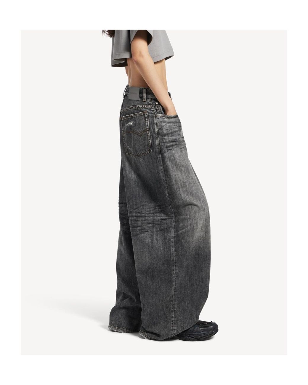 Balenciaga Gray Baggy Crotch Jeans