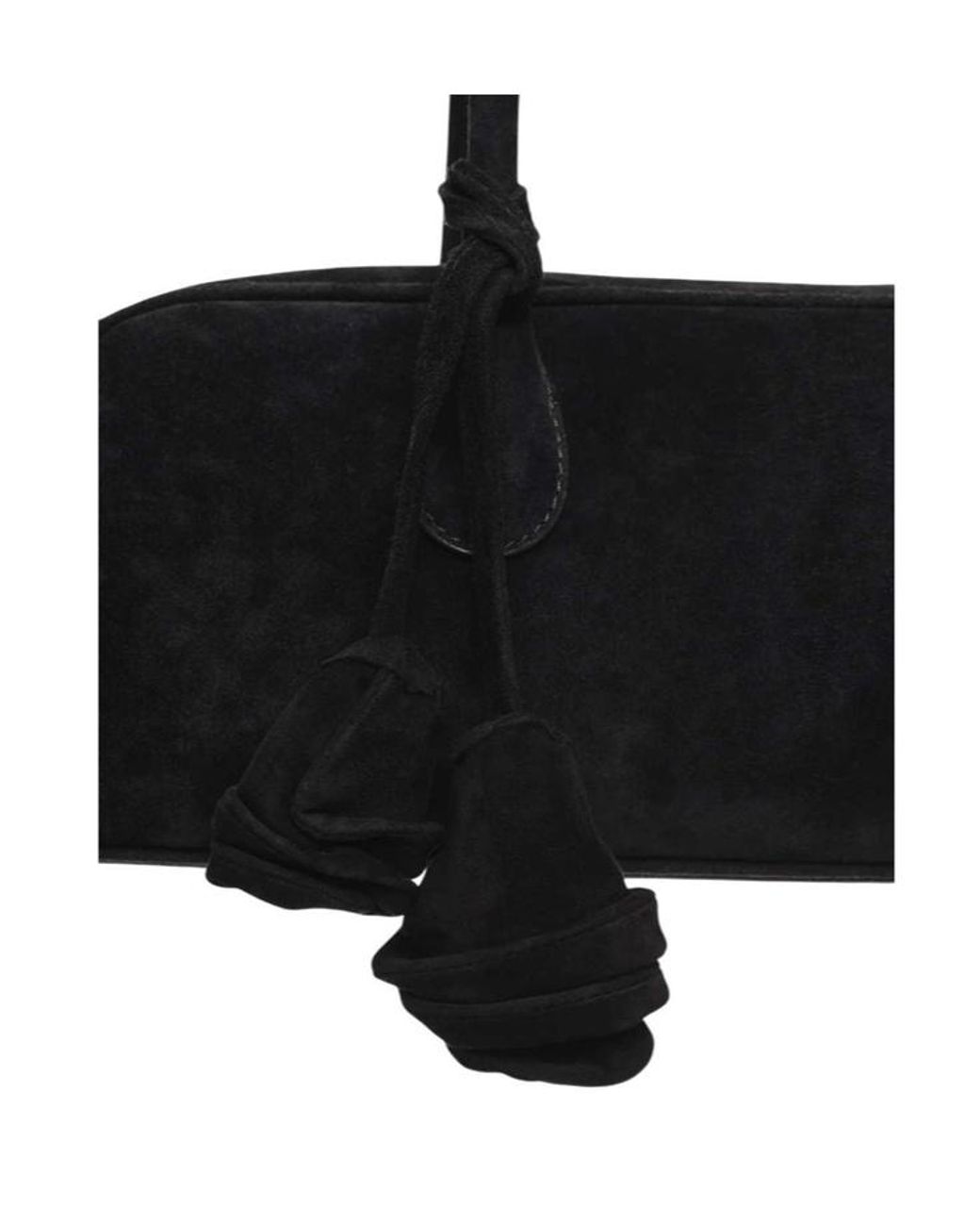 Magda Butrym Black Brigitte Trapeze Floral-Detail Charm Tote Bag