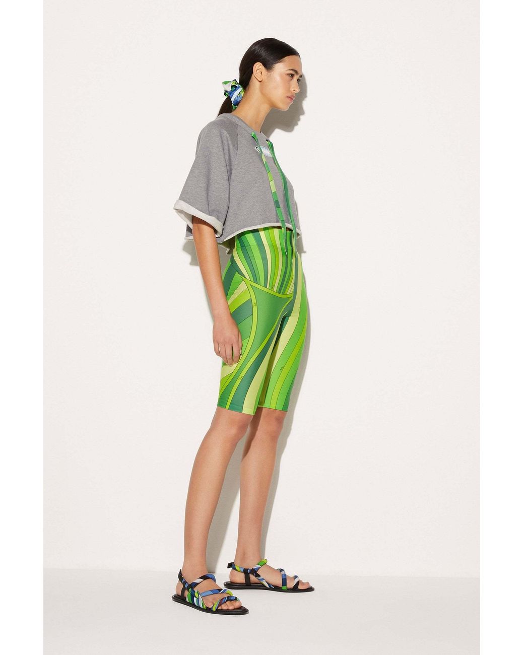 Emilio Pucci Multicolor Pucci Melange-Effect Drawstring Top