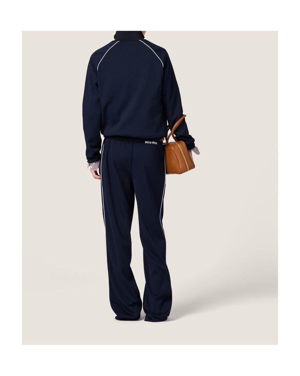 Miu Miu Blue Technical Jersey Blouson Jacket