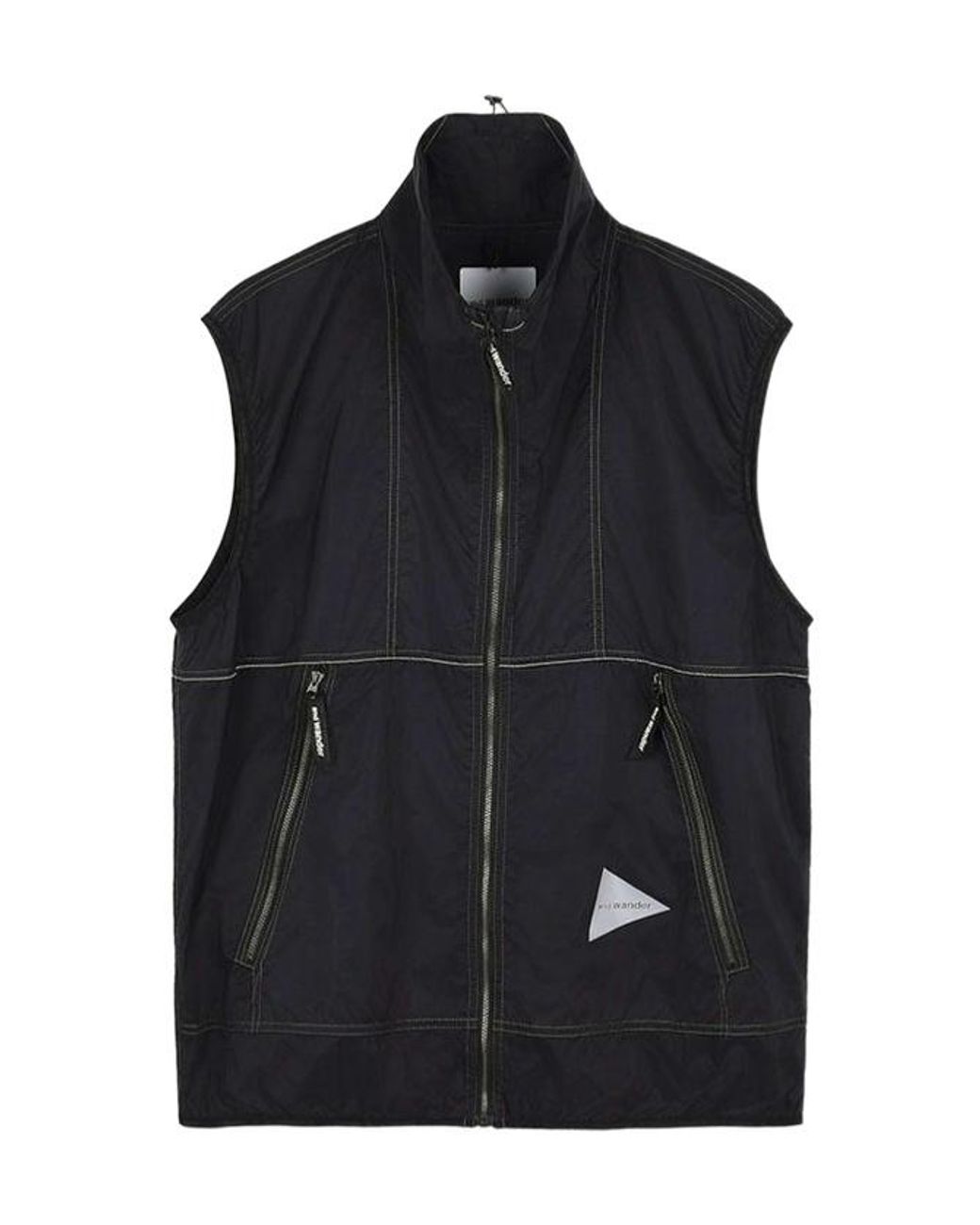 And Wander Black Pertex Windproof Vest for men