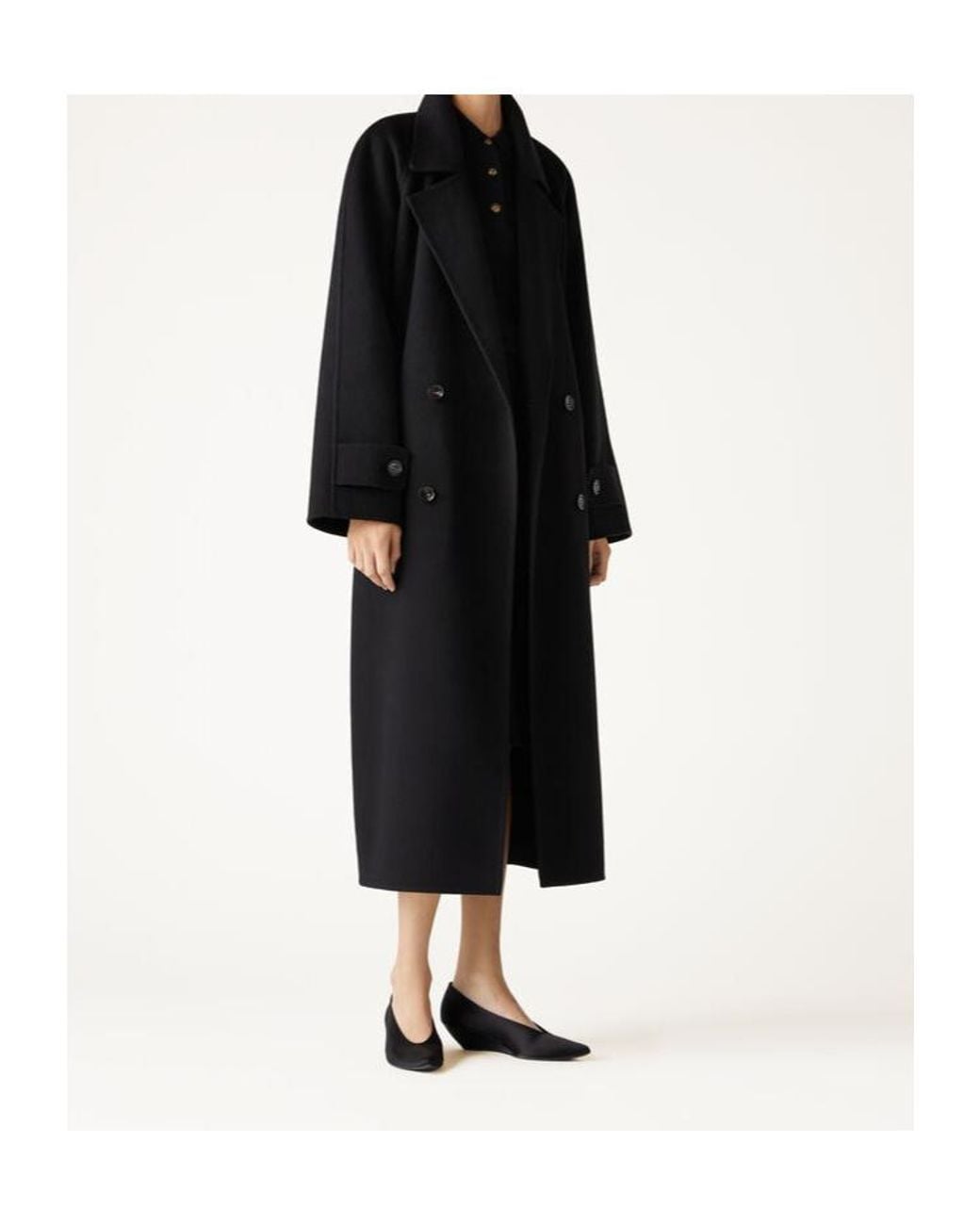 Loro Piana Black Double-Breasted Coat