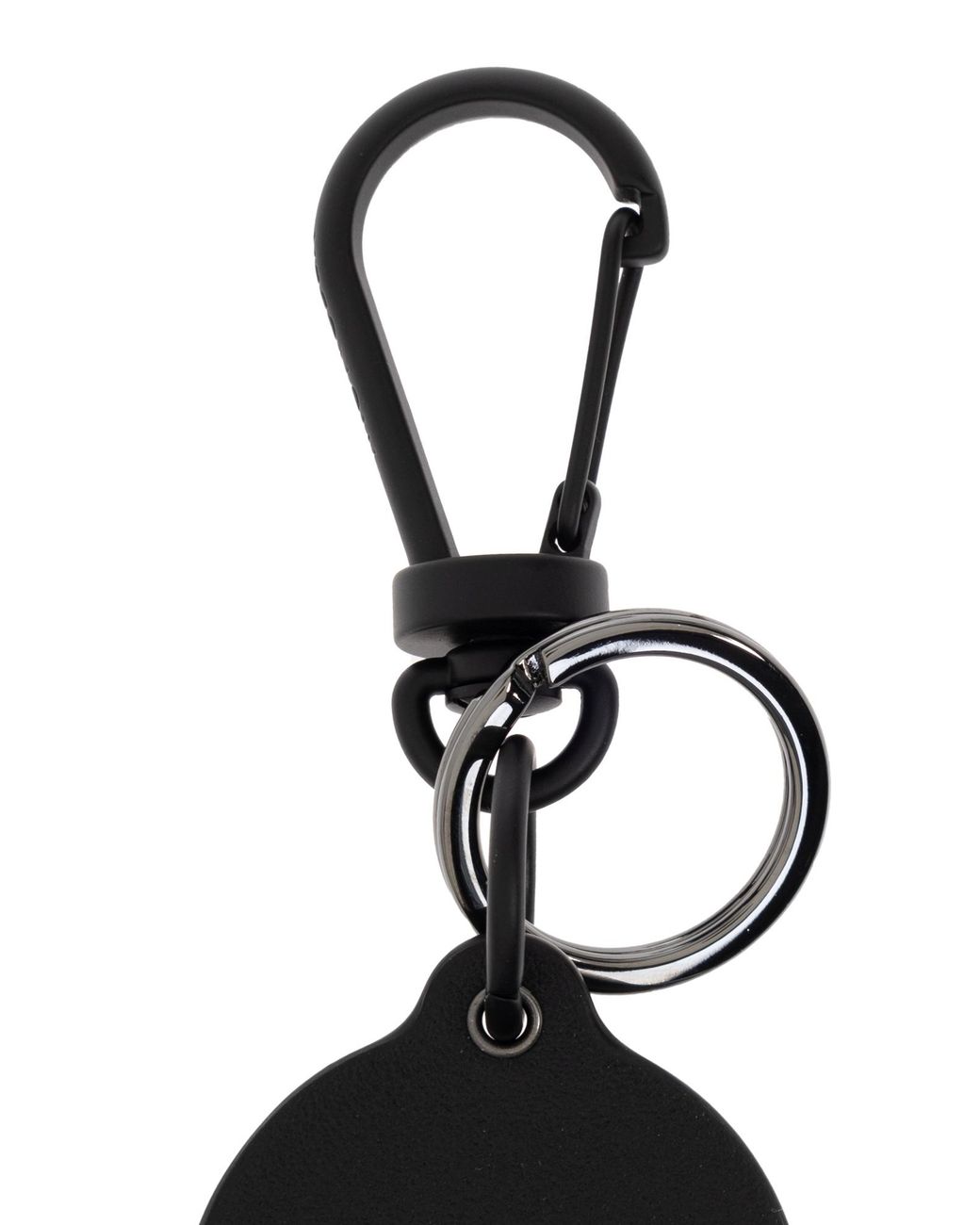 Moncler Black Logo-Embossed Keyring for men