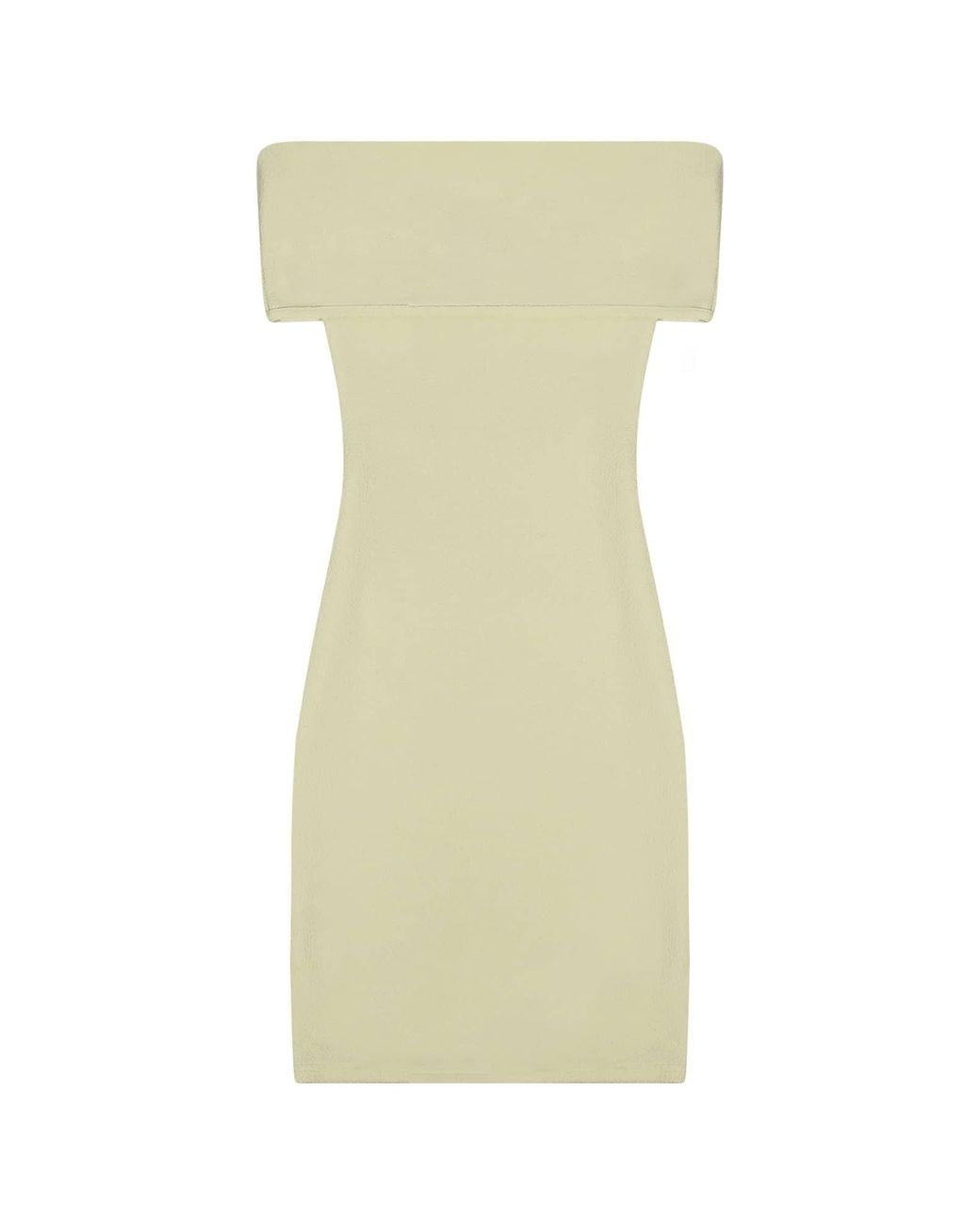 Bottega Veneta White Off-The-Shoulder Fitted Dress