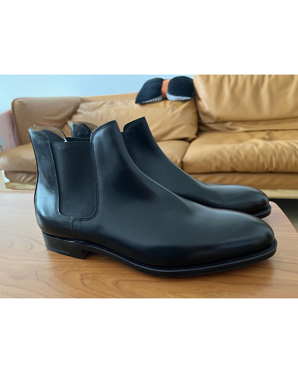 John Lobb Black Elasticated Panel Boots for men