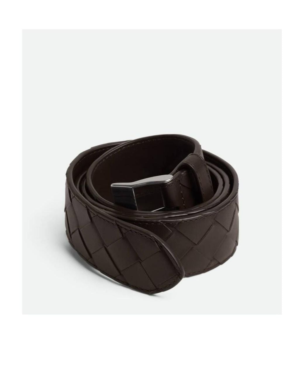 Bottega Veneta Black Intrecciato Buckle Belt for men