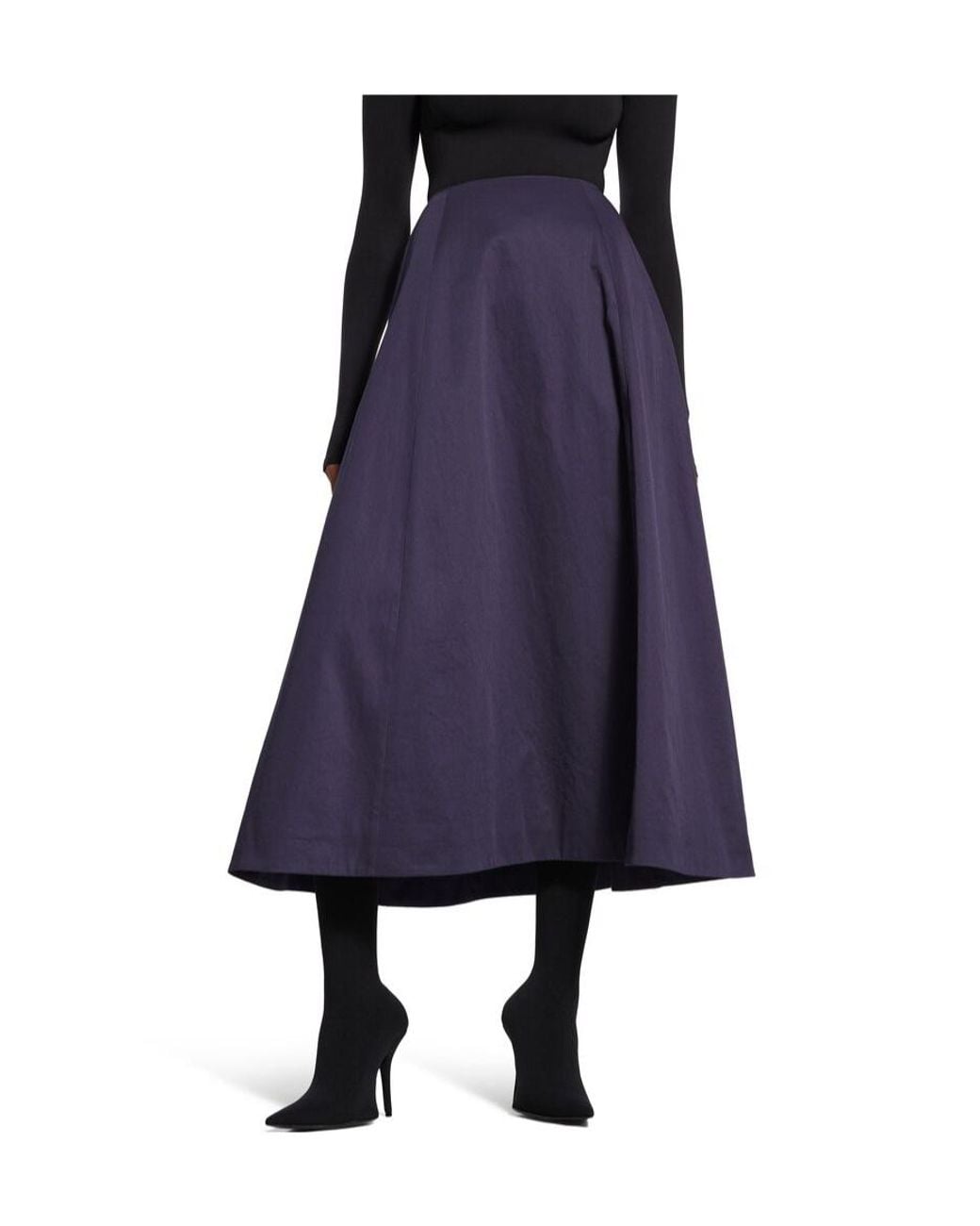 Balenciaga Purple Flared Midi Skirt