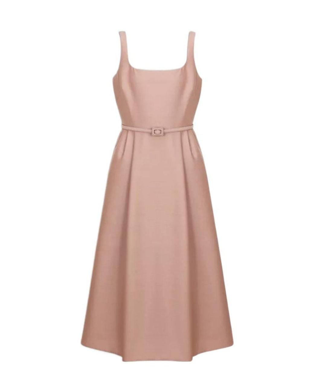 Dior Pink Mid-Length Flared Dress With Belt