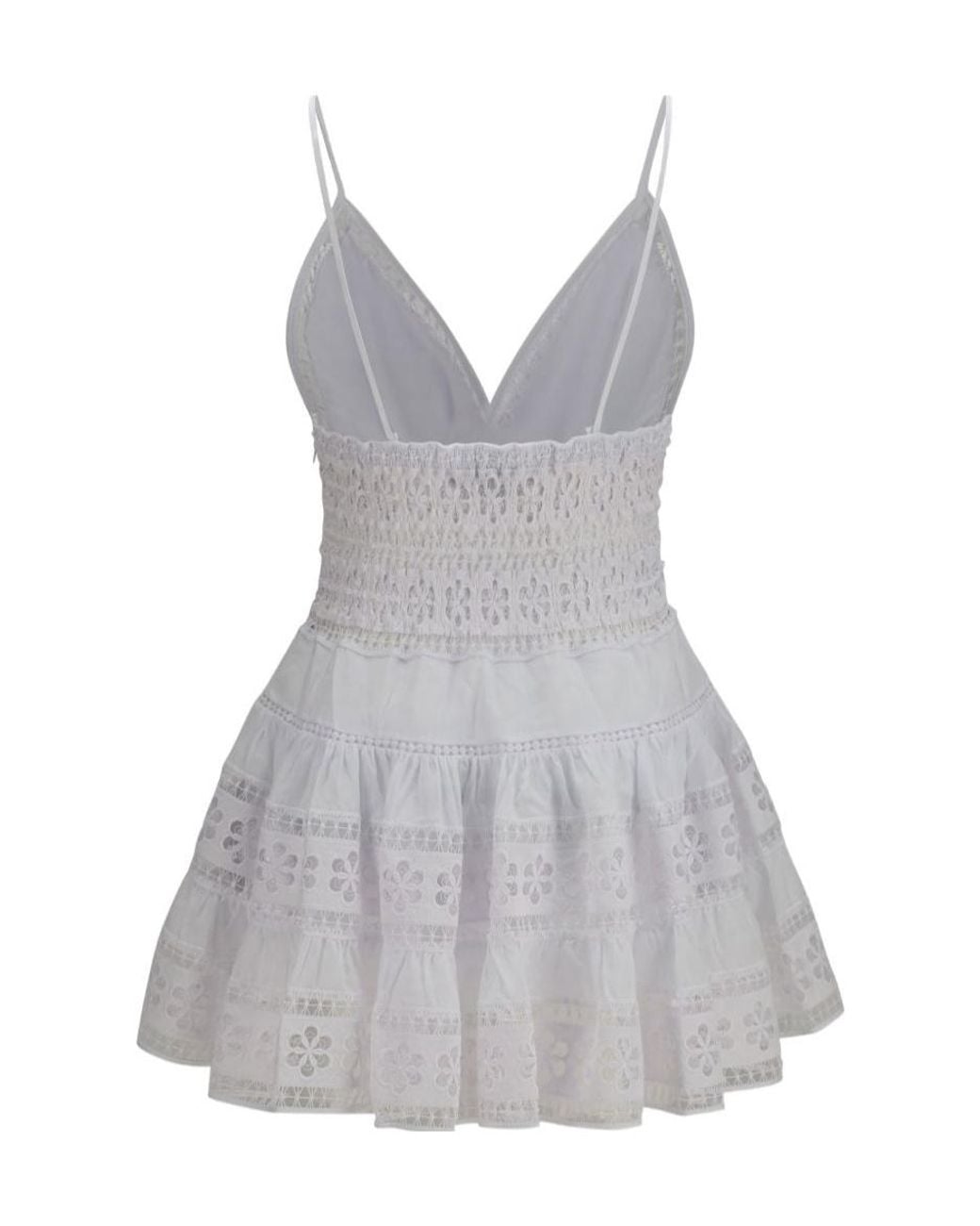 Charo Ruiz Gray Isca Floral-Embroidered-Lace Dress
