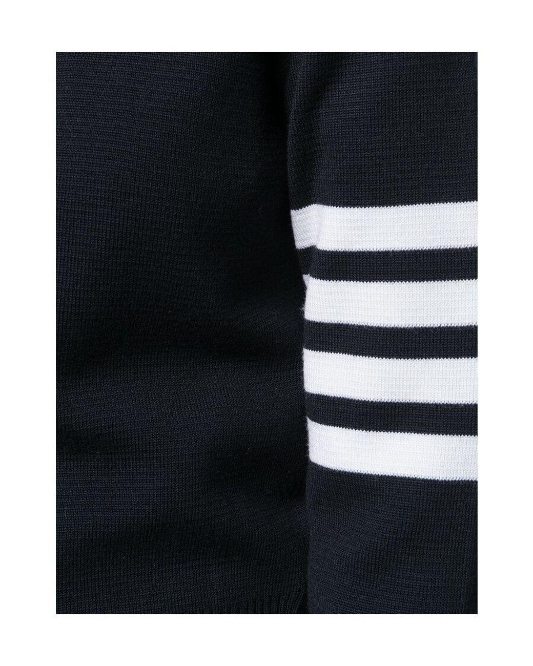 Thom Browne Black Milano Stitch Classic 4-Bar Pullover