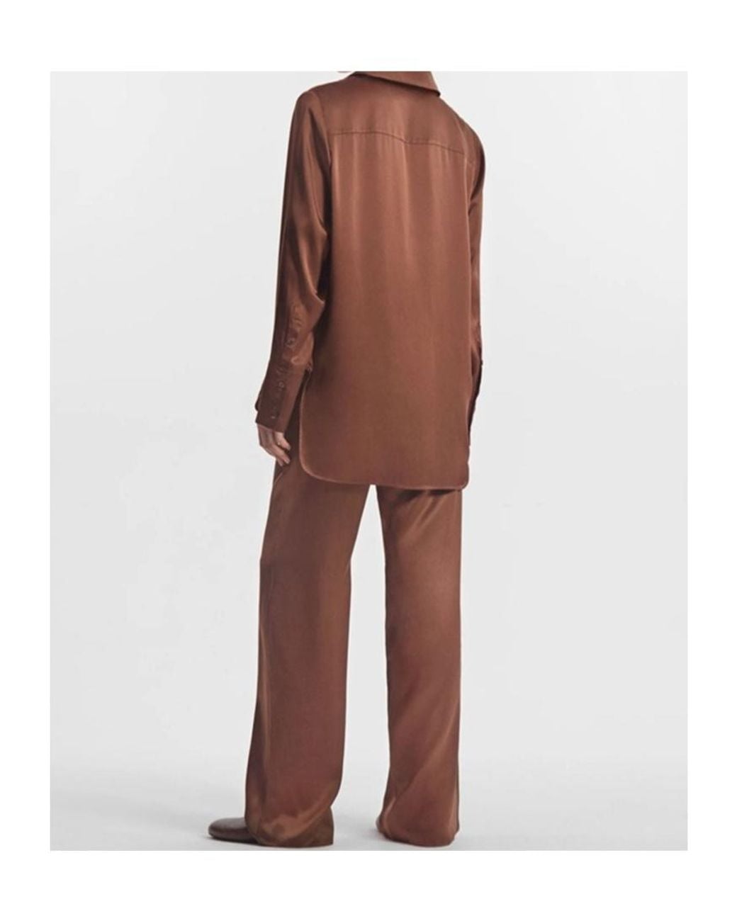 Co. Brown Elasticated Straight-Leg Trousers