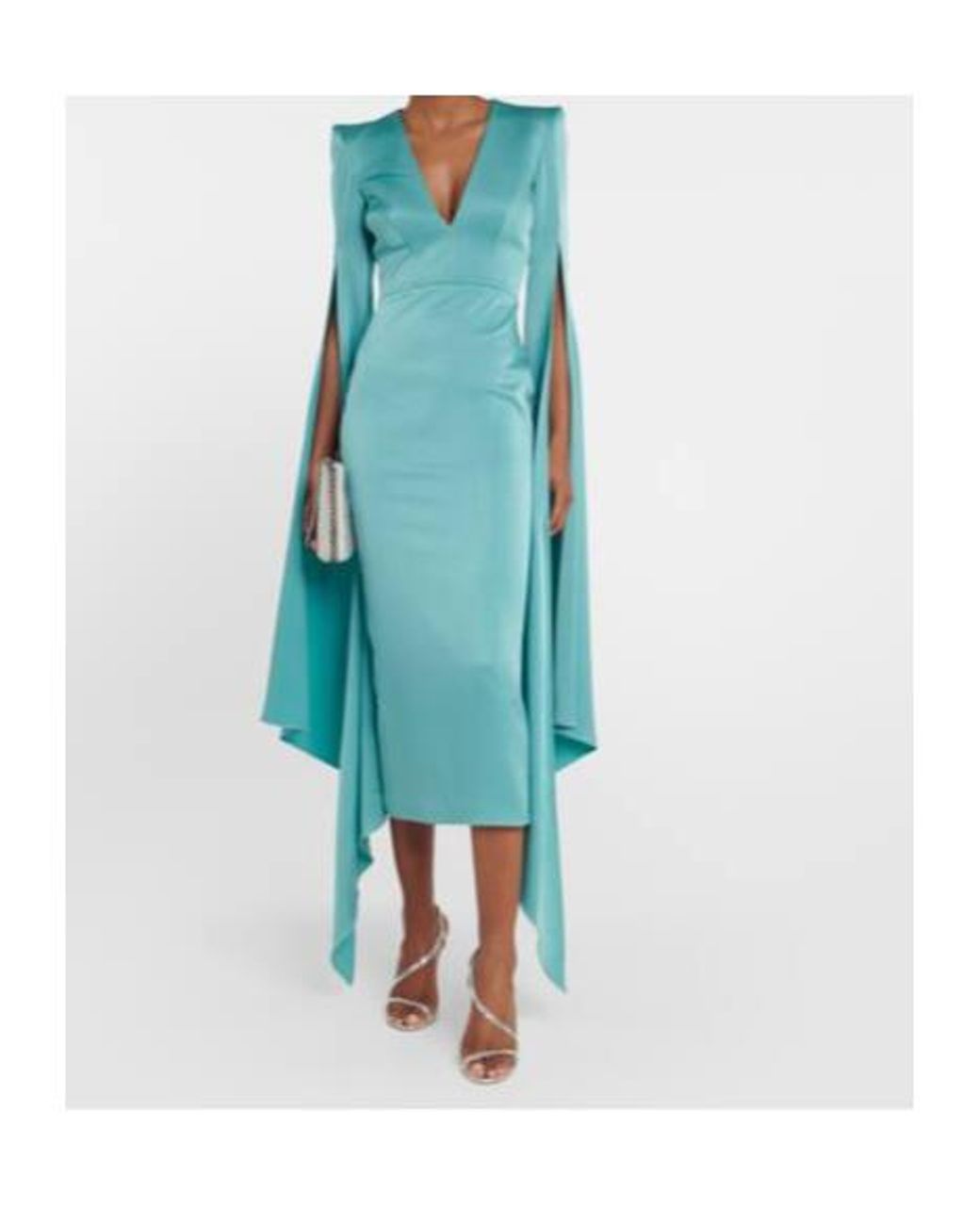 Alex Perry Green Crêpe Midi Dress