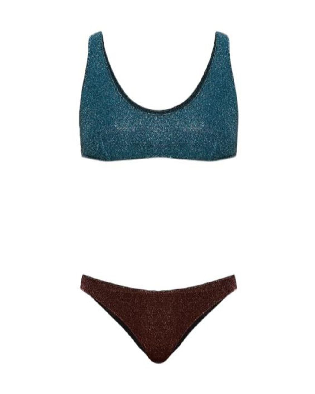 Oseree Blue Oséree Shimmer Bikini Set